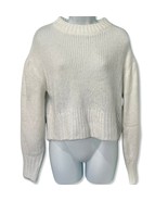 H&amp;M White Chunky Knit Balloon Sleeve Crew Neck Oversize Sweater sz S Min... - $358.47 MXN