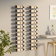  Wall Mounted Wine Rack for 12 Bottles 2 pcs White Iron - $174.49