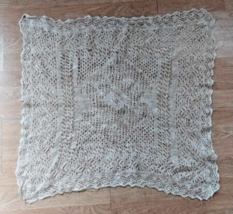 Vintage crochet Russian Orenburg shawl, Wool wrap, Goat down stole,Handmade Lace - £47.40 GBP