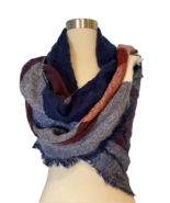 Blue, White, Burgundy Triangular Scarf - $13.02 CAD