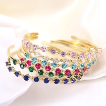 5PCS, Adjustable Open Bracelet For Women Cubic Zircon Micro Paved Luxury Retro M - £40.25 GBP