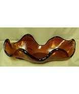 Vintage Murano 14.75&quot; Heavy Amber Italian Art Glass Console Center Bowl ... - £142.22 GBP
