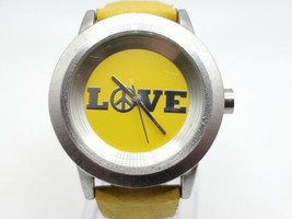 Lucky Brand Love Watch New Battery Yellow Band And Dial Silver Tone 40mm - $24.99