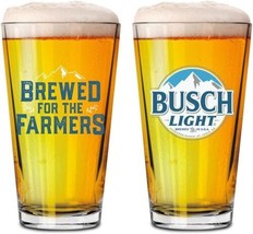 Busch Light For The Farmers Pint Farm Farming Pint - Set of 2 - £23.48 GBP