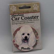Super Absorbent Car Coaster - Dog - Poodle - White - £4.26 GBP