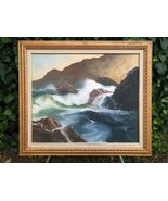 PACIFIC COAST Original 1960s SEASCAPE MODERN IMPRESSIONIST MYSTERY ARTIS... - $495.00