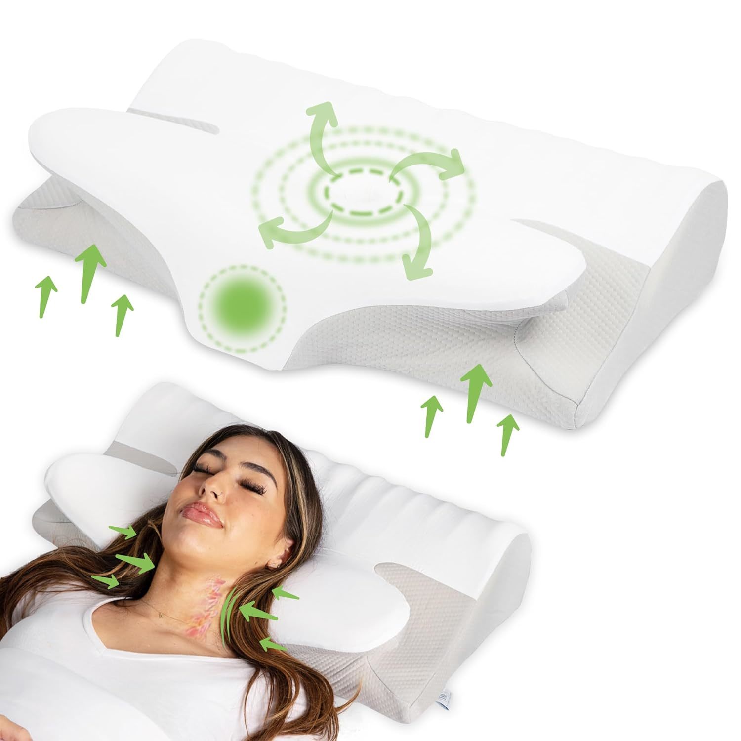 Divine Comfort Cervical Pillow for Neck Pain Relief - Ergonomic Memory Foam Pill
