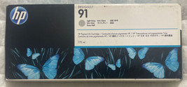 HP 91 Light Gray Ink Cartridge C9466A DesignJet Z6100 Genuine Sealed Retail Box - £71.76 GBP