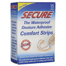 Secure Denture Adhesive Strips | 5 packs of 15 Strips - $50.88