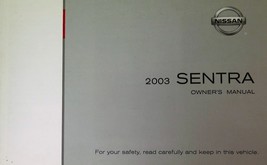 2003 Nissan Sentra Owners Manual [Paperback] Nissan - £11.48 GBP