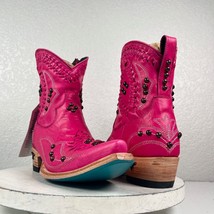 NEW Lane COSSETTE Hot Pink Cowboy Boots 6.5 Ankle Leather Western Wear Snip Toe - £180.10 GBP