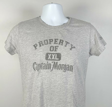 Property of XXL Captain Morgan Spiced Rum T Shirt Womens Juniors Large Gray - £17.37 GBP