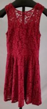 Abercrombie Kids Girls Burgundy Red Lace Sleeveless Dress size 15/16 - £15.63 GBP