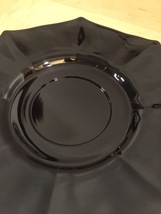 Vintage 60s Black Glass Octagon small plates/saucers- set of 5 image 4