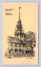 Trinity Church Ruth Rhoads Lepper Gardiner Artist Signed Newport RI Postcard R1 - £9.26 GBP