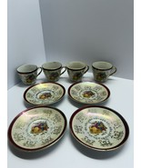 A Set If 4 Cup And Saucers Vintage Colonial Couple (PH20) - $40.50