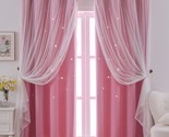Star Cutout Kids Window Blackout Curtains (2 Panel, 52Wx72L Inch, Pink) ... - $45.94