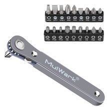 20Pc 1/4 Ultra Low Profile Mini Ratchet Wrench Close Quarters Screwdriver Set Wi - £18.21 GBP