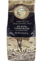 Royal Kona Chocolate Macadamia Ground Coffee 10% Kona 8 Oz - $29.69