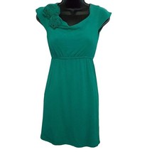 Judith March Women&#39;s Dress S Green Rosettes Cap Sleeve 458D-1 - £13.89 GBP