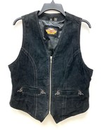 Harley Davidson Womens Motor Cycle Genuine Leather Vest - Size L - $121.49 CAD