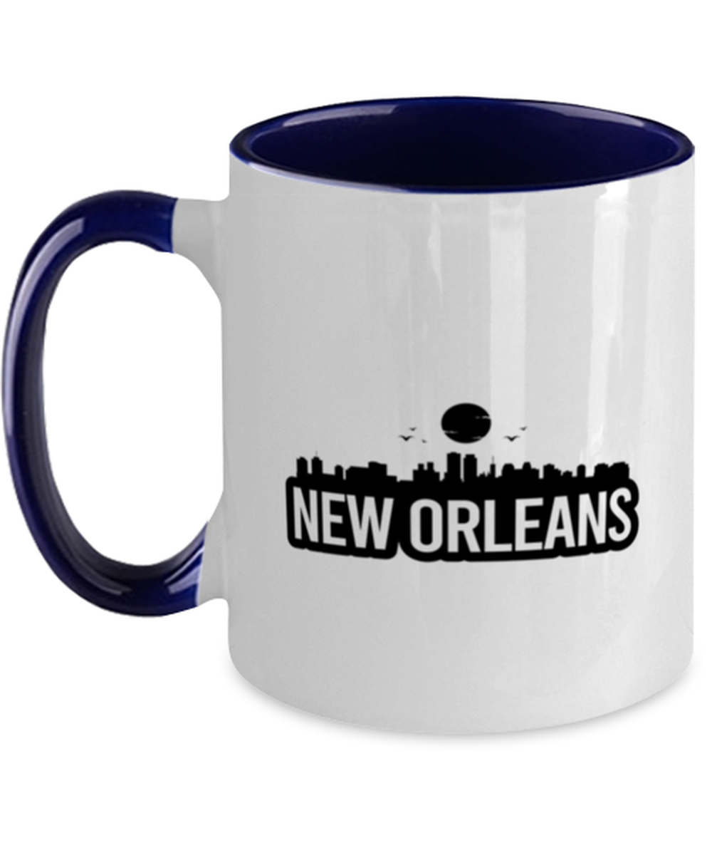 New Orleans Bold Skyline, navy Two Tone Coffee Mug. Model 60087  - $23.99