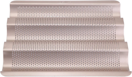 Ciglow 10Inch French Bread Pan Baguette Baking Tray Perforated 3-Slot Non Stick - £27.27 GBP