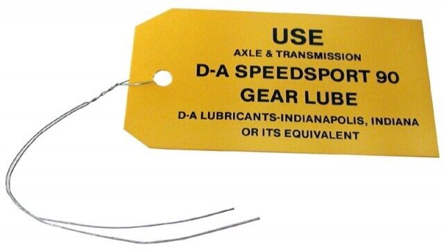 1966-1971 Corvette Tag Transmission Lube - $16.78