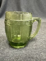 Vintage Green Glass Barrel Miniature Mug Shot Glass Irish St Patty&#39;s Day Rare - £7.91 GBP