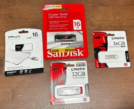 NEW Kingston DataTraveler 32GB &amp; 16gb, Sandisk &amp; Pny 16gb USB 2.0 flash ... - $29.95