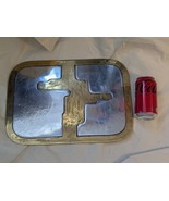 David Marshall Disenos Brutalist Brass Aluminum Tray Platter Spain  15 x... - $811.79