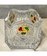 VTG Gorham Crystal Cut Art Glass Dove Stained Glass Votive Candle Holder - £21.69 GBP