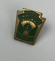Vintage Little League Baseball USA State Green Enamel Lapel Pin Screw Back LOOK - £7.18 GBP
