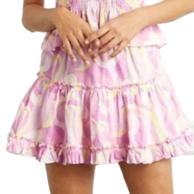 Hill House Paz Skirt Linen Candy Kaleidoscope Women&#39;s Large Ruffled - £39.32 GBP