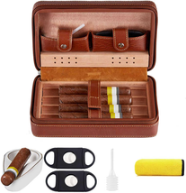 Cedar Wood Cigar Case Set with Cutter, Humidifier, Ashtray &amp; Towel - $56.59 CAD