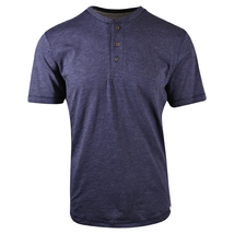 Chaps Men&#39;s Basic T-Shirt Dusty Blue Coastland Wash Henley (S01) - £10.44 GBP