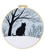 Cross Stitch Kits for Beginners | Cat in Snow (20cm with Frame) - $25.99