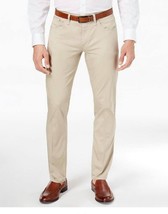New $70 Calvin Klein Men&#39;s Slim Fit Authentic Five Pocket Pant Sz 34w 34l Beige - £35.06 GBP