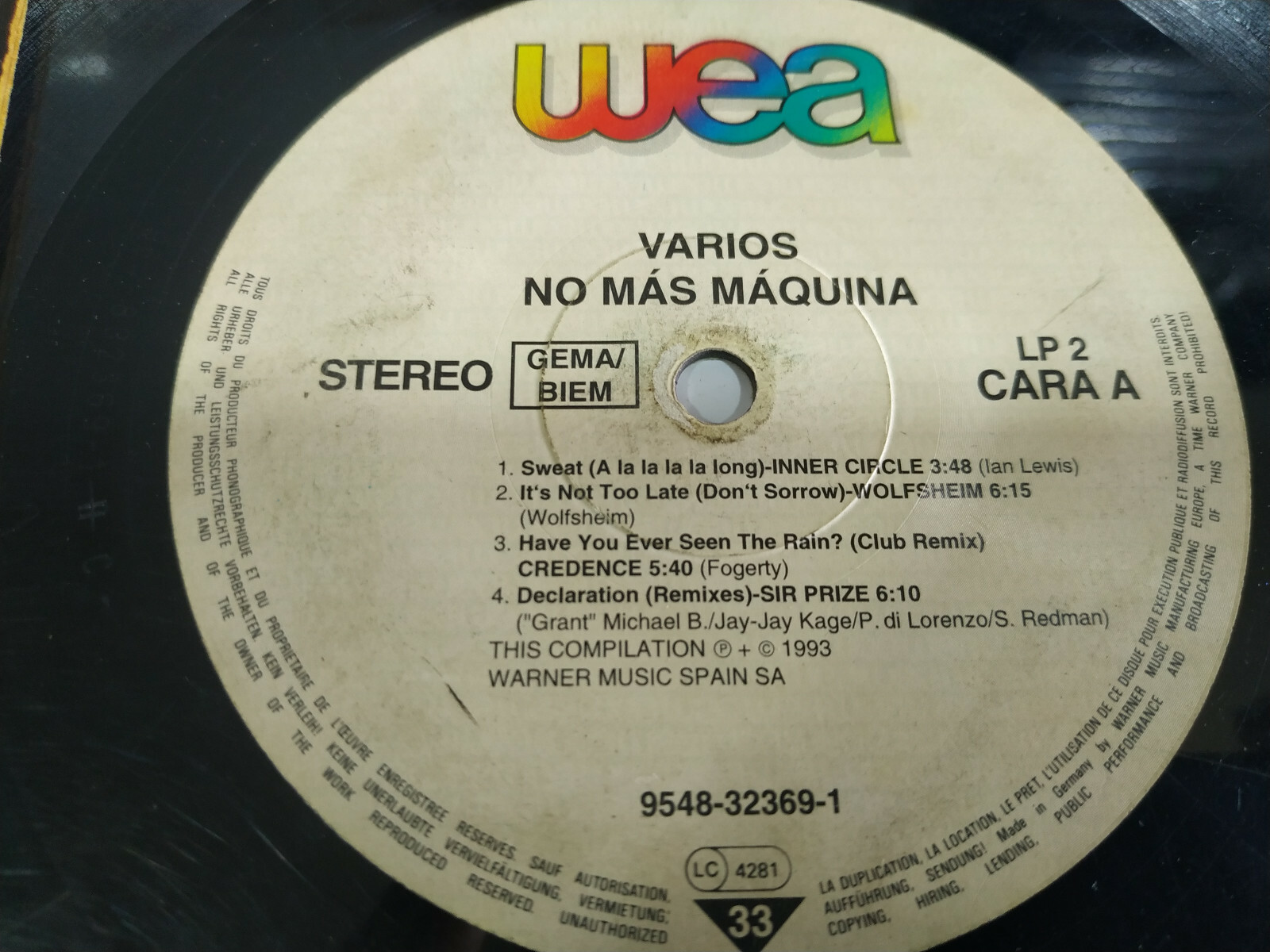 No mas Machine Wea 1993 - 2 X LP vinyl 12 " G - Muy Used Item image 3