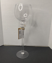 Tall Clear Glass Goblet Candle Holder Or Stone Holder Home Décor 16 in tall - £5.57 GBP