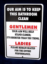 Aim To Keep Bathroom Cl EAN *Us Made Embossed Sign Man Cave Garage Bar Wall Decor - £11.77 GBP