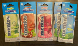 Lot of 5 Mentos Car Air Fresheners - Green Apple Cherry Bubble Gum Cool Mint x2 - £8.62 GBP