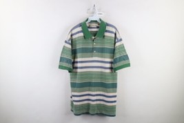 Vintage 90s Streetwear Mens Large Distressed Color Block Striped Golf Po... - £31.07 GBP