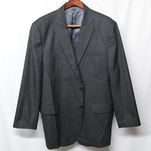 Alain Home 50R Charcoal Gray Windowpane Wool 2Btn Blazer Suit Jacket Spo... - $34.99