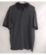 Catalina Men&#39;s Dark Gray Polo Shirt With Small Diamond Designs Size Large - $15.51