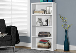 White Wood Adjustable Four Tier Bookcase - $4,911.09 MXN