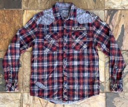 Affliction Button Up Shirt-California American Customs-Black Premium-L-P... - $46.75