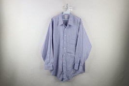 Vintage Brooks Brothers Mens 17.5 34 Slim Fit Non Iron Striped Button Shirt - £34.89 GBP