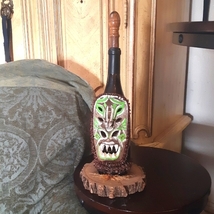 Mask Incense burner Wine bottle Tribal Mask Aromatherapy home decor - £47.16 GBP