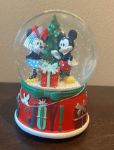 New Musical SNOW GLOBE Disney MINNIE Mickey Christmas Tree Gifts  - £35.83 GBP